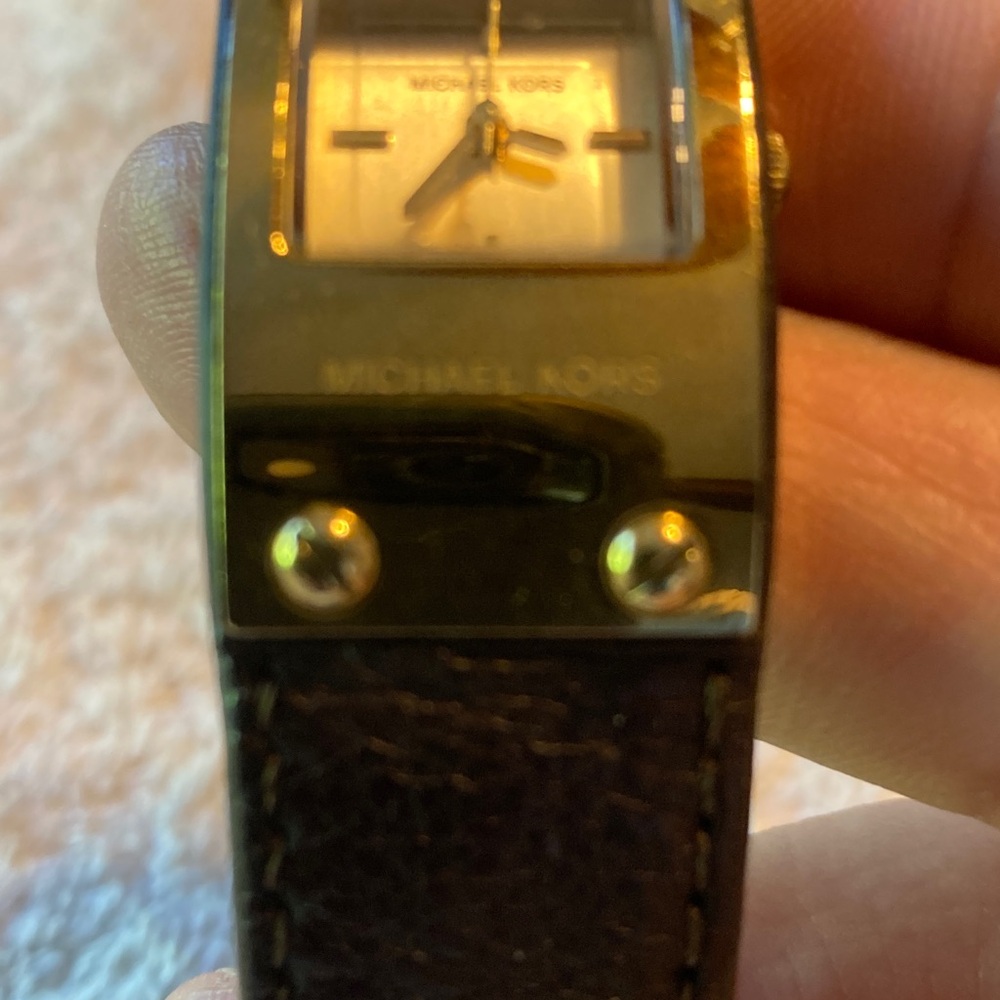 Michael Kors Gold Rectangular Watch - Picture 2 of 4